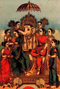 Raja Ravi Varma Asthasiddi oil painting image